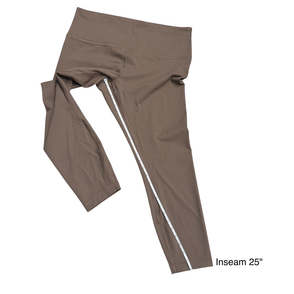 Lululemon Wunder Train Ribbed HR Tight 25 Taupetastic Size 14 
NWOT - Picture 7 of 7